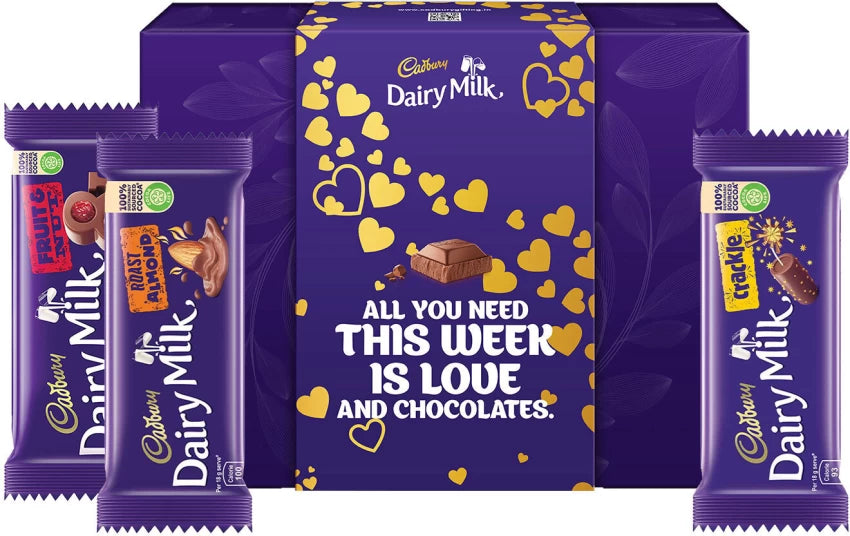 Personalised Valentines Gift Box with Silk and Dairy Milk Chocolates