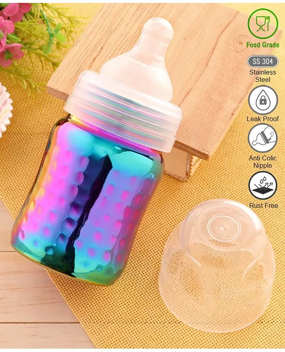 Stainless Steel Feeding Bottle Rainbow Design